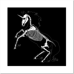 Skeleton unicorn Posters and Art